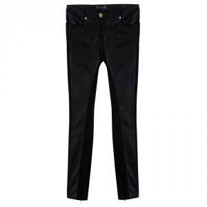 Versace Black Knit Denim Panel Detail Skinny Jeans M