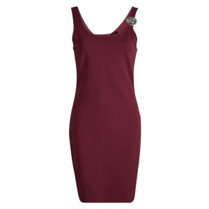Pre Owned Versus By Versace Red Lion Logo Detailed Sleeveless Dress M