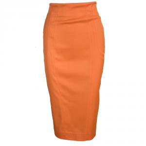 Versace Collection Orange High Waist Pencil Skirt S