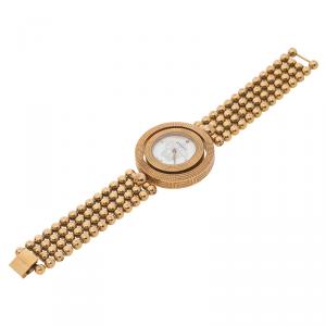 Versace White Stainless Steel Rose Gold Tone Women's Wristwatch 33MM