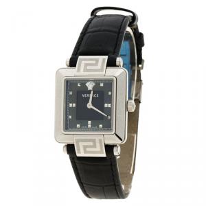 Versace Black Mother of Pearl Stainless Steel Reve Carre 88Q Women's Wristwatch 30MM