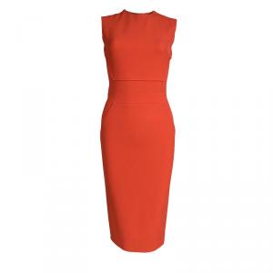Pre Owned Victoria Beckham Red Sleeveless Paneled Dress S