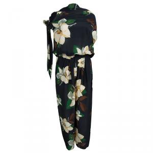 Vivienne Westwood Anglomania Black Floral Printed  Jumpsuit M