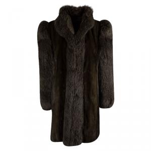 Pre Owned Yves Saint Laurent  Fourrures Brown Fox Fur Coat M