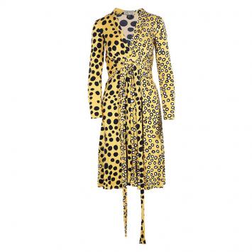 Pre Owned Issa London Yellow Multi-print Wrap Dress S