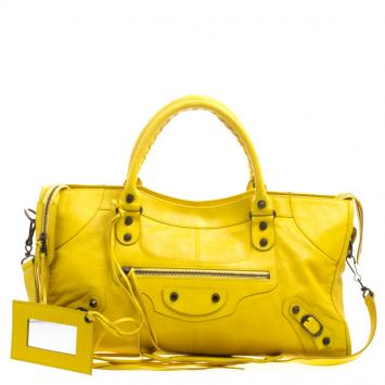 Pre Owned Balenciaga Yellow Leather RH Part Time Tote