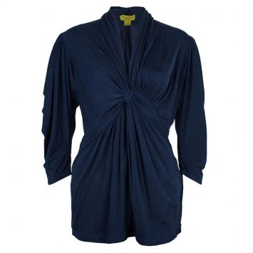 Catherine Malandrino Navy Wrap Detail Top M