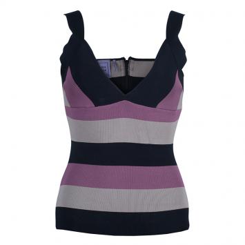 Herve Leger Tricolor Sleeveless Bandage Top S