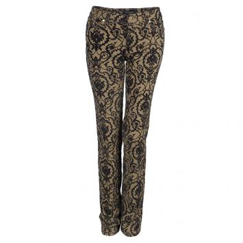 Roberto Cavalli Gold Damask Trousers M