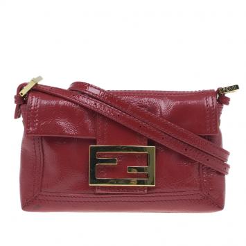 Fendi Red Patent Leather Mini Baguette Bag