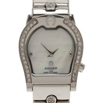 Aigner Mother Of Pearl Diamond Stainless Steel Verona A01200 Womens Wristwatch  