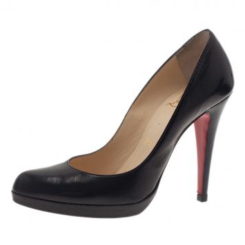 Christian Louboutin Black Leather Decollete 868 Pumps Size 37.5