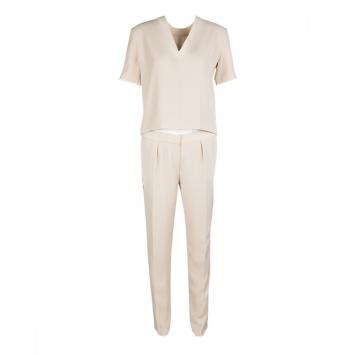 Pre Owned T By Alexander Wang Beige Crop Top and Trousers Set S