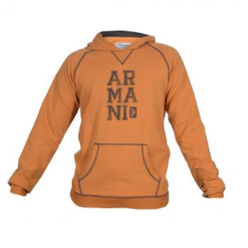 Pre Owned Armani Junior Orange Logo Print Hoodie 16 Yrs