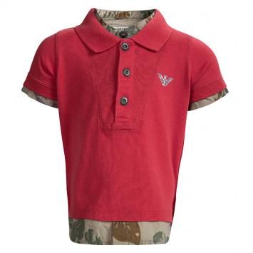 مملوكة مسبقًا Armani Baby Red Cotton Faux Double Layer Polo T-Shirt 9 Months