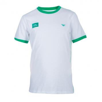 Pre Owned Armani Junior White Logo Embroidered Crew Neck T Shirt 14 Yrs