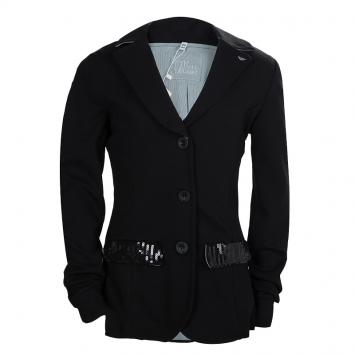 Pre Owned Armani Junior Black Sequinned Faux Pocket Detail Blazer 12 Yrs