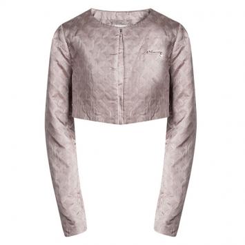 Pre Owned Armani Junior Beige Diamond Jacquard Long Sleeve Bolero Jacket 14 Yrs