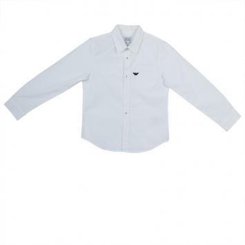 Pre Owned Armani Junior White Long Sleeve Buttondown Cotton Shirt 7 Yrs