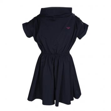 Pre Owned Armani Junior Navy Blue Gathered Waist Detail Dress 8 Yrs
