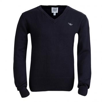 مملوكة مسبقًا Armani Junior Navy Blue V-Neck Sweater 10 Yrs