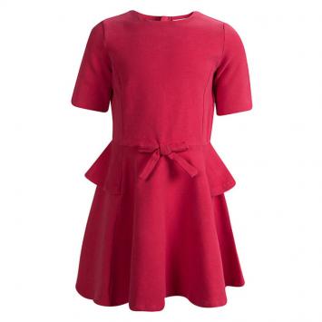 Pre Owned Armani Junior Red Cotton Bow Detail Dress 6 Yrs