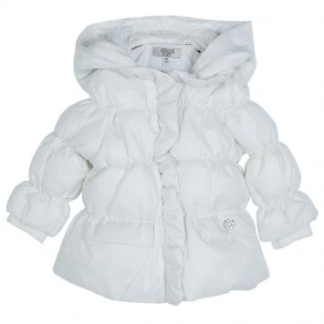 Pre Owned Armani Baby White Quilted Hooded Jacket 6 Months