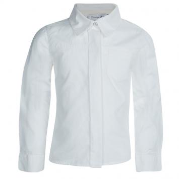 Pre Owned Baby Dior White Long Sleeve Button Down Cotton Shirt 6 Yrs