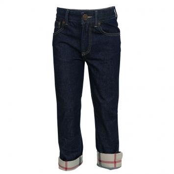 Pre Owned Burberry Children Indigo Dark Wash Denim Novacheck Cuff Detail Jeans 6 Yrs