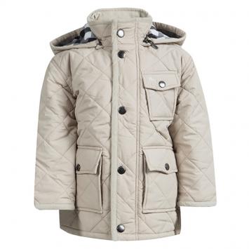 مملوكة مسبقًا Burberry Beige Diamond Quilted Hooded Jacket 3 Yrs