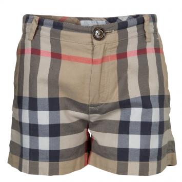 Pre Owned Burberry Beige Novacheck Print Shorts 6 Yrs