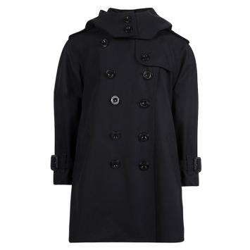 مملوكة مسبقًا Burberry Black Cotton Double Breasted Hooded Trench Coat 4 Yrs