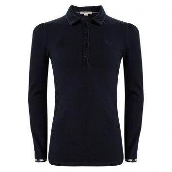 Pre Owned Burberry Navy Blue Cotton Cuff Trim Detail Long Sleeve Top 8 Yrs