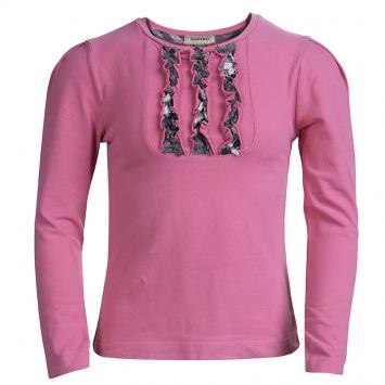 Pre Owned Burberry Pink Ruffle Detail Long Sleeve T-Shirt  8 Yrs