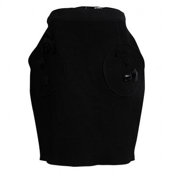 Pre Owned D&G Junior Black Wool Embellished Skirt 9-10 Yrs