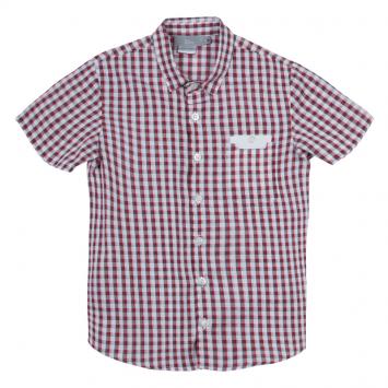 Pre Owned Dior Red and White Short Sleeve Checked Shirt 8 Yrs