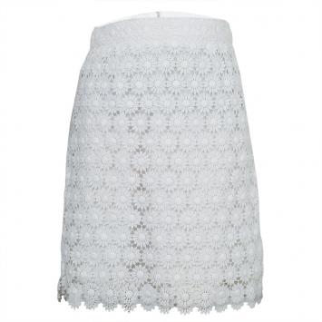 Pre Owned Dolce and Gabbana White Floral Lace Skirt 6 Yrs