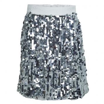 Pre Owned Dolce and Gabbana Silver Sequin Embellished Skirt 9/10 Yrs
