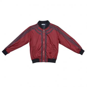 Pre Owned Dolce and Gabbana Red Printed Bomber Jacket 4 Yrs