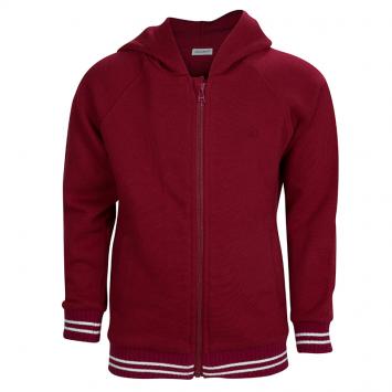 Pre Owned Dolce and Gabbana Burgundy Knit Hooded Zip Front Sweatshirt 5 Yrs