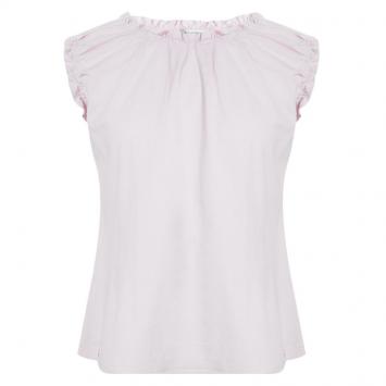 Pre Owned Dolce and Gabbana Pink Jersey Ruffle Detail Sleeveless Top 9-10 Yrs