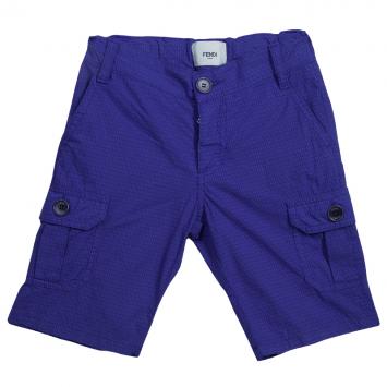 Pre Owned Fendi Blue Monogram Print Bermuda Shorts 2 Yrs
