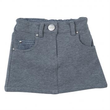 Pre Owned Fendi Grey Jersey Mini Skirt 9 Months