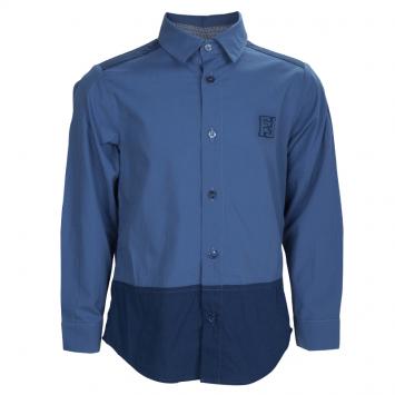 Pre Owned Fendi Blue Colorblock Long Sleeve Buttondown Cotton Shirt 4 Yrs