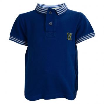 Pre Owned Fendi Blue Contrast Rib Trim Polo T-shirt 4 Yrs