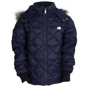 Pre Owned GF Ferré Navy Blue Quilted Hooded Jacket 10 Yrs