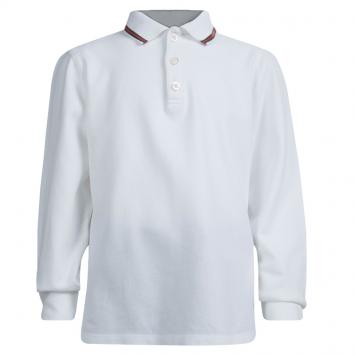Pre Owned Gucci White Long Sleeve Polo T-Shirt 8 Yrs