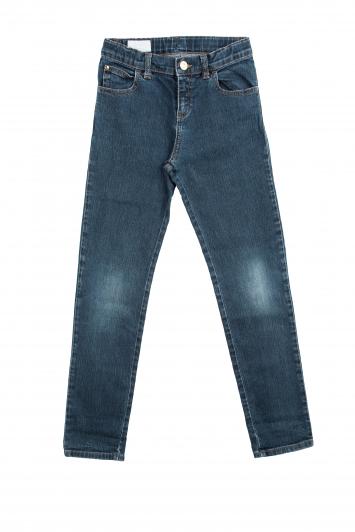Pre Owned Gucci Indigo Dark Wash Denim Faded Effect High Waist Jeans 8 Yrs