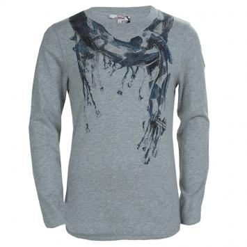 Pre Owned Junior Gaultier Grey Printed Long Sleeve T Shirt 8 Yrs