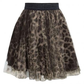 Pre Owned Jean Paul Gaultier Junior Animal Printed Mesh Layered Circular Skirt 6 Yrs